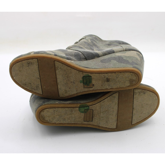 Toms Shoes Women's‎ 8.5 Camo Washed Desert Canvas Wedge Bootie - Picture 9 of 9